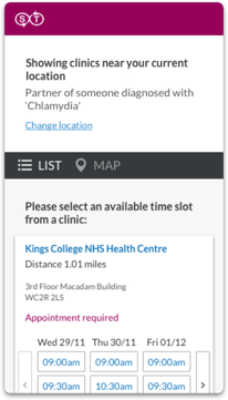 List of appointment types when creating time slots