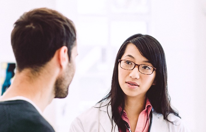 Doctor with patient